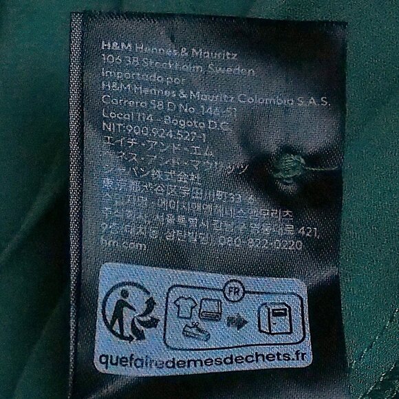 H&M | NWOT Holiday Festive Pleated Green Blouse - Picture 5 of 7